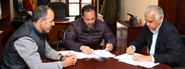 Imagen de la reunión mantenida el pasado miércoles 4 de abril entre Jesús Díaz, Roberto García y Germán Morales.